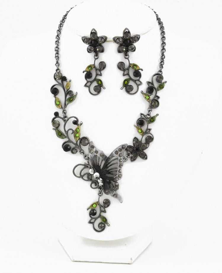 Butterfly Necklace & Earring Set