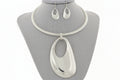 Silver necklace and earrings set