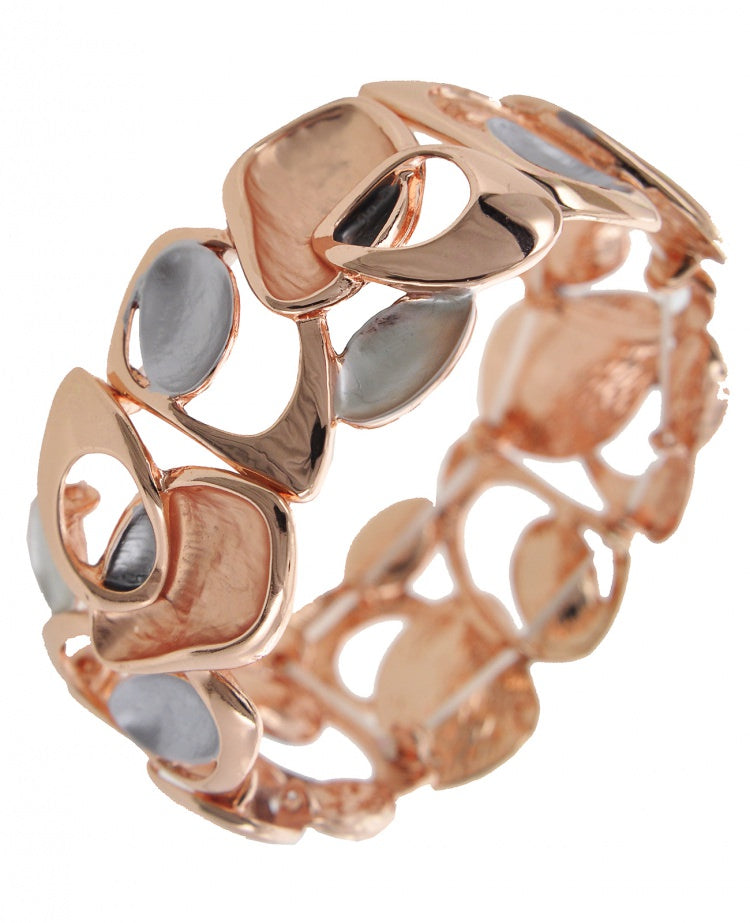 Rose Gold Stretch Abstract Bracelet