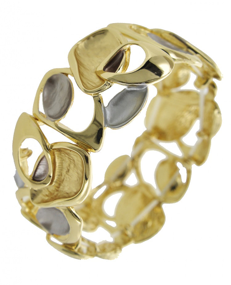 Bronze / Grey / Gold Stretch Abstract Bracelet