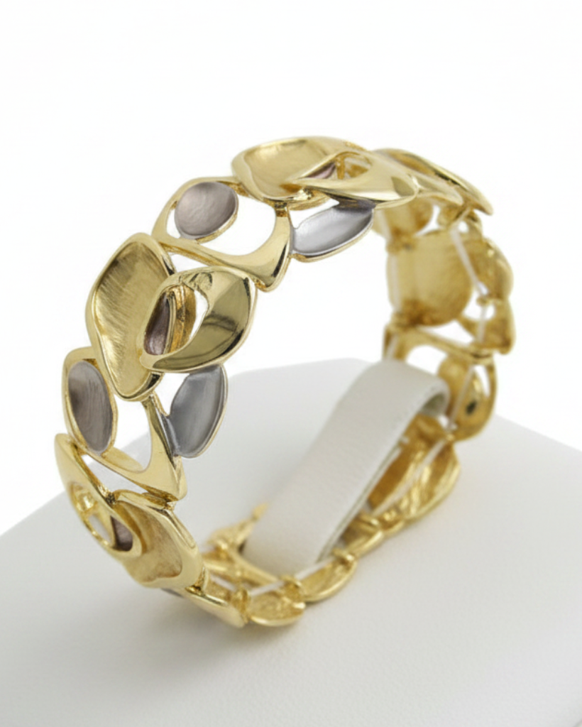 Bronze / Grey / Gold Stretch Abstract Bracelet