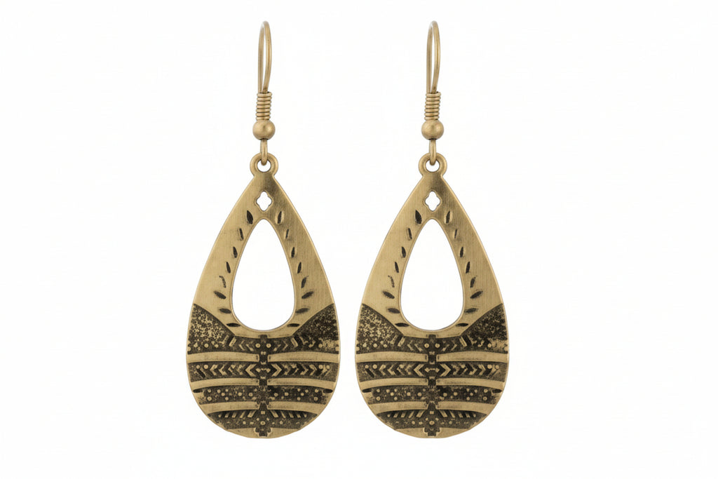 Tribal Tear Drop Dangle Earrings