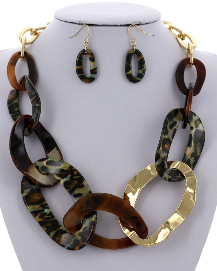 Acetate Link Necklace Set