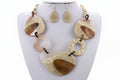 Hammered Metal Acetate Necklace & Earring Set