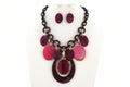 Shades of Pink Ovals Necklace & Earring Set