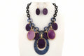 Shades of Purple Ovals Necklace Set