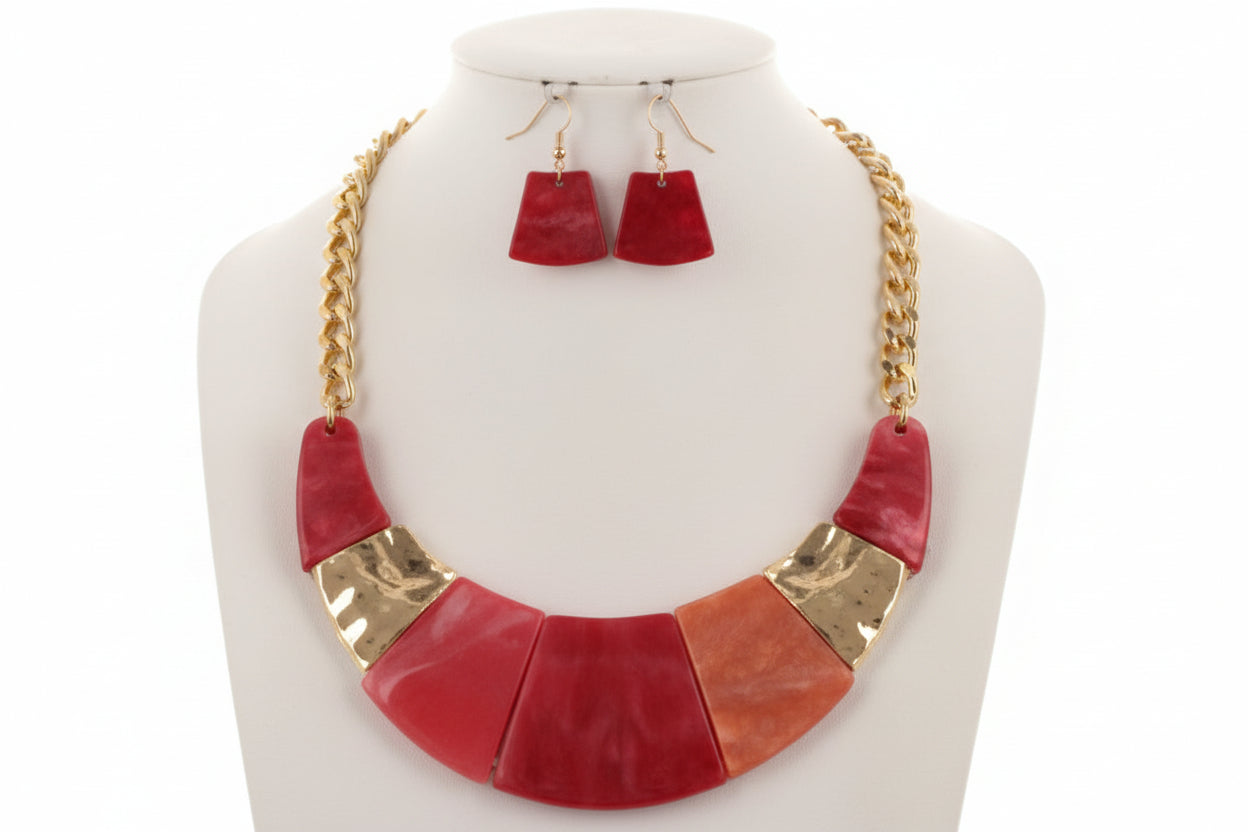 SHADES OF SUNRISE STAEMENT NECKLACE SET