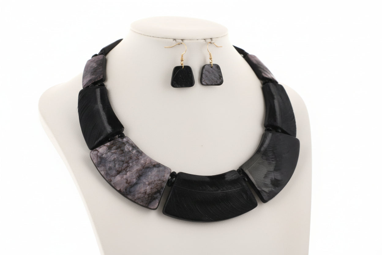 Black and white patterned product on a white background