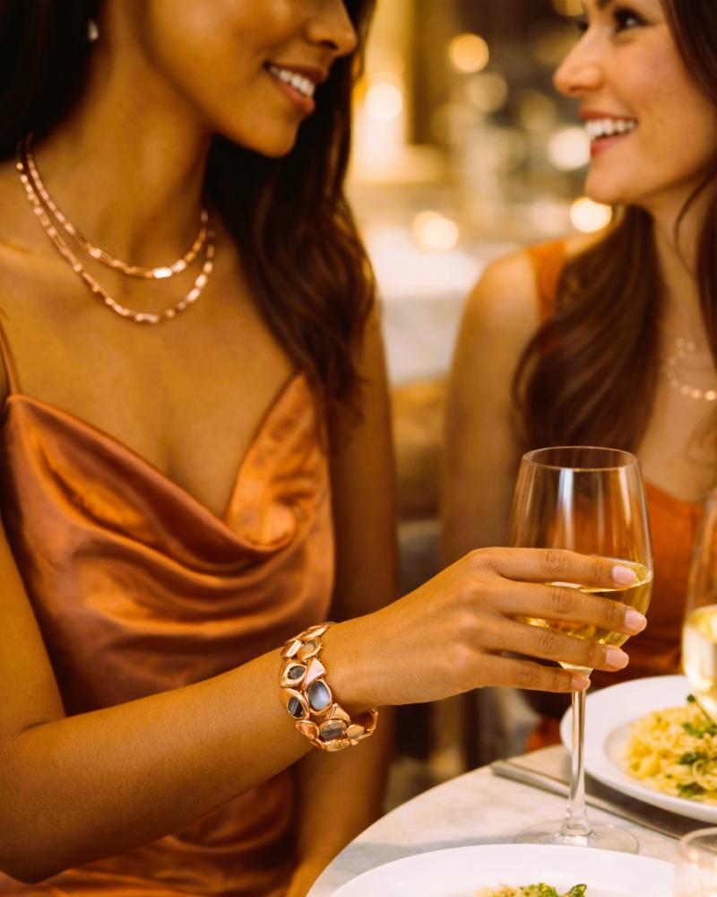 Rose Gold Stretch Abstract Bracelet