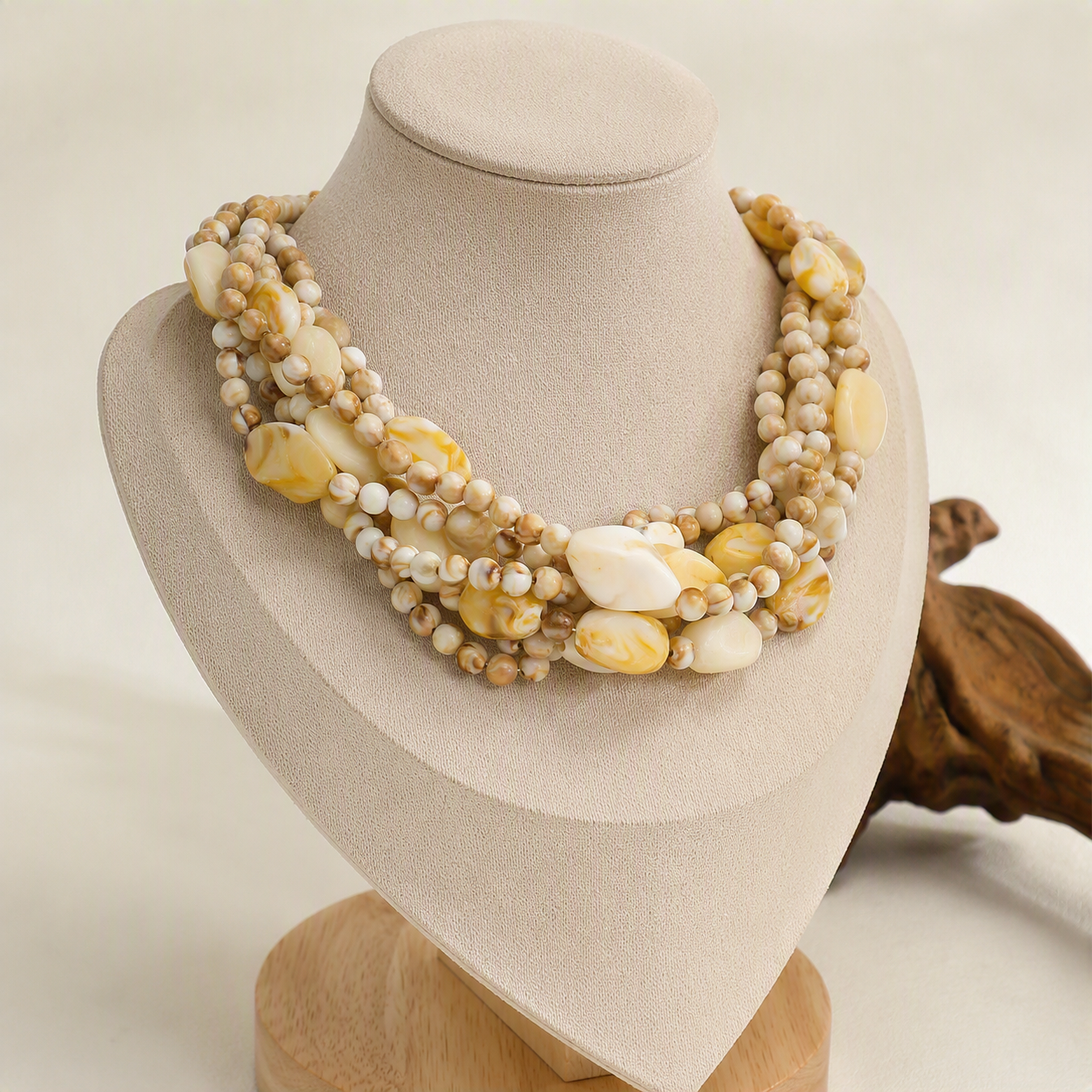 Multi-Layer Bohemian Style Resin Stone Necklace