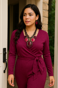 Shades of Pink Ovals Necklace & Earring Set