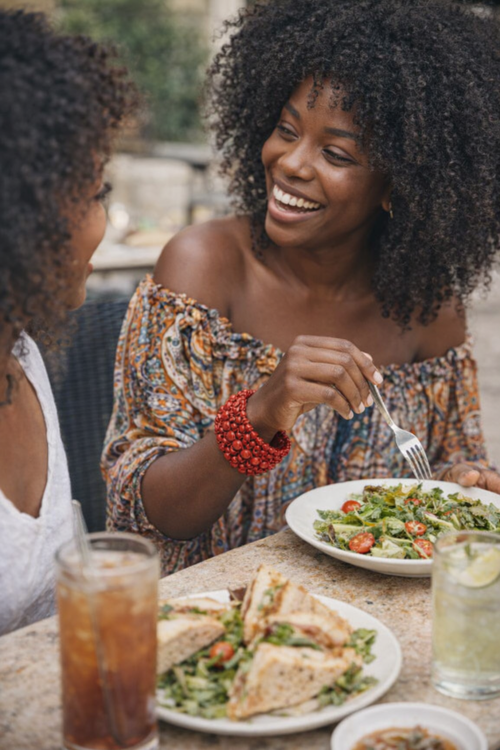 Red Coconut Shell Stretch Bracelet