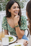 Green/ Gold Leatherette Magnetic Bracelet