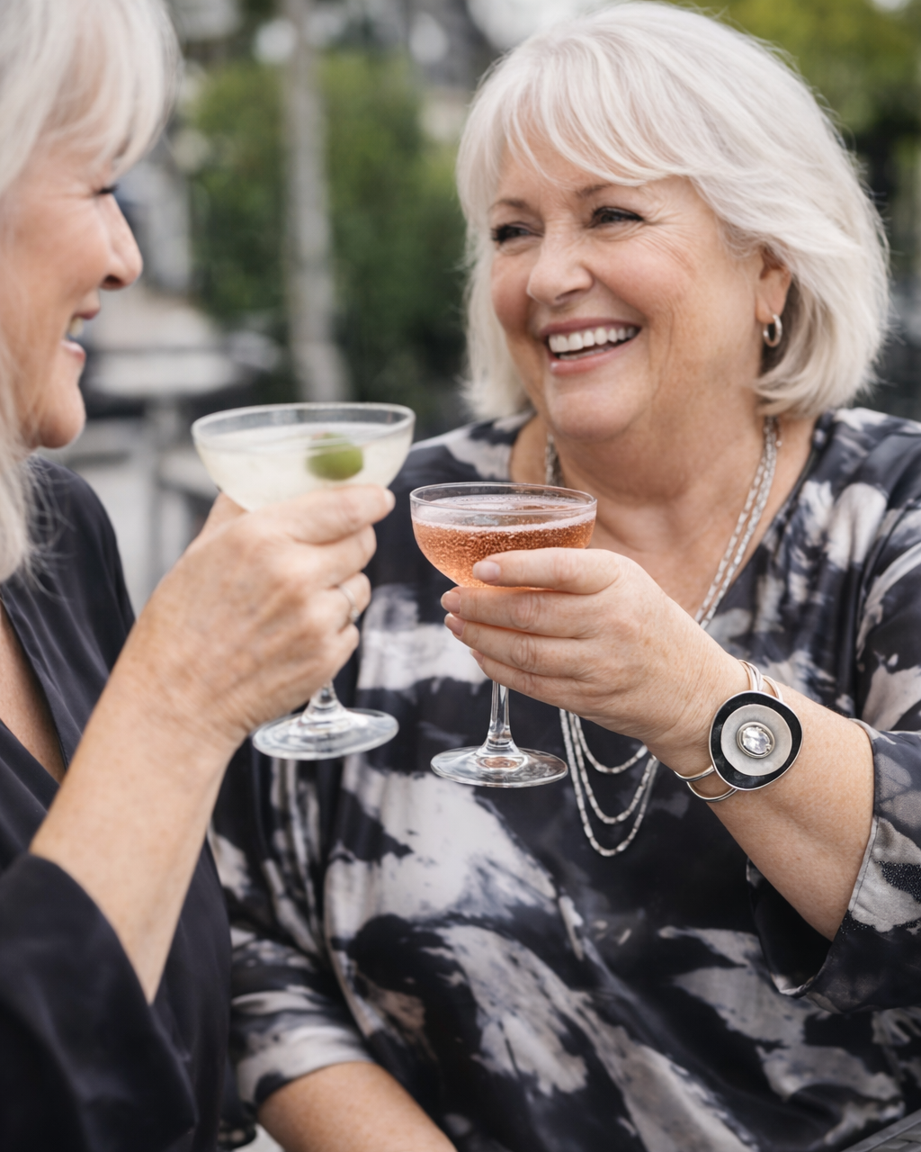 Acrylic Glass Metal Bangle Bracelet