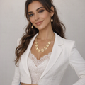 Gold Hammered Metal Necklace & Earring Set
