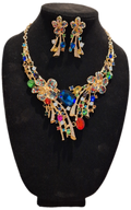 Multi-Color Rhinestone Bouquet Collar