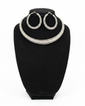 Silver Coil Collar & Hoop Earrings