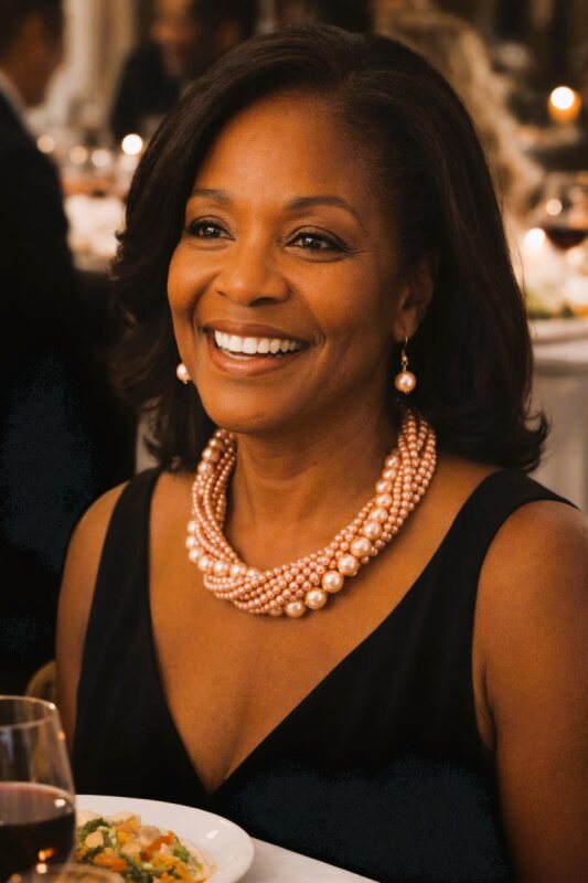 Synthetic Pearl Multi Strand Necklace