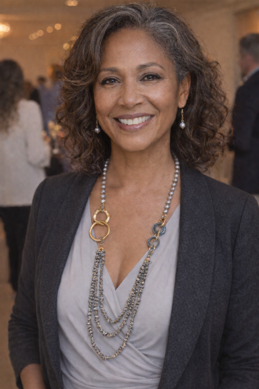 Shades of Gray Multi Strand Long Beaded Necklace