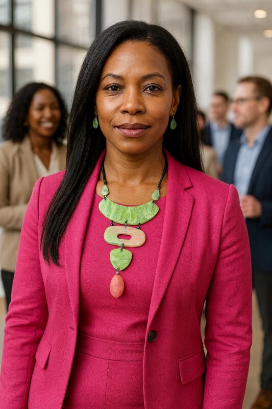 Pink/Green Graduating Statement Necklace Set